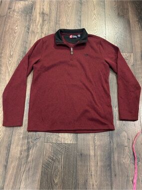 Chaps Men’s Medium Quarter-Zip Sweater Jacket - Burgundy